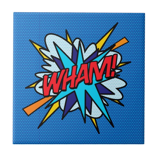 WHAM Kul Retro Serietidning Popkonst Kakelplatta (Framsidan)