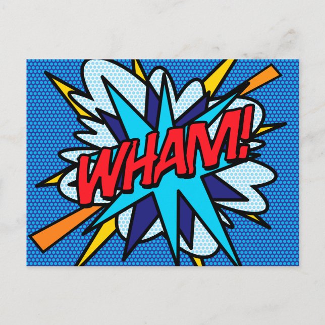 WHAM Kul Retro Serietidning Popkonst Vykort (Framsida)