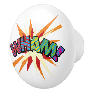 WHAM Rolig Retro Serietidning Popkonst Knopp