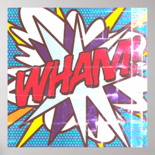 WHAM Rolig Retro Serietidning Popkonst Poster