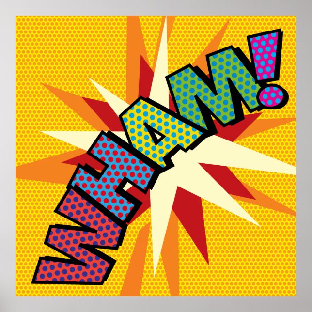 WHAM Rolig Retro Serietidning Popkonst Poster (Framsidan)