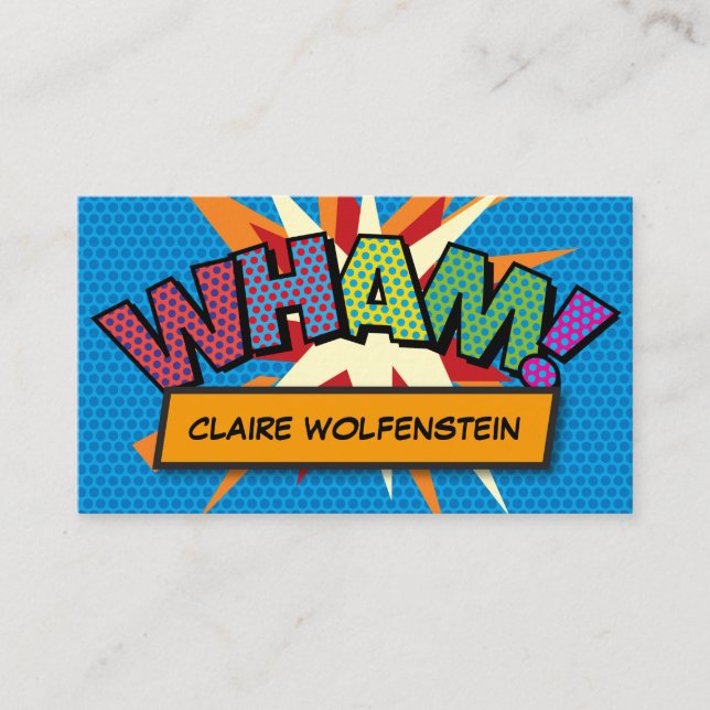 WHAM Rolig Retro Serietidning Visitkort (Framsida)
