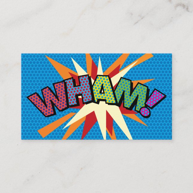 WHAM Rolig Retro Serietidning Visitkort (Framsida)