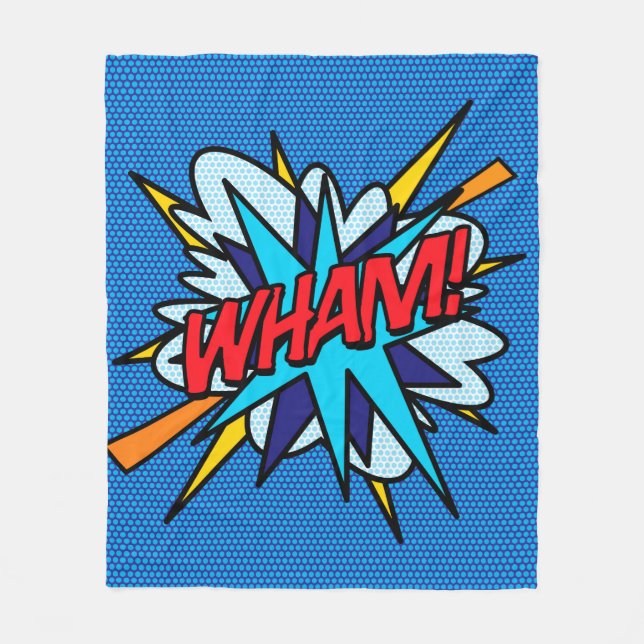 WHAM Roligt Retro Tecknad Bok pop Art Fleecefilt (Framsidan)
