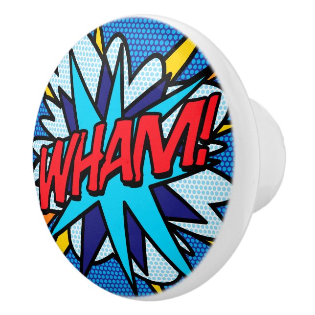 WHAM Roligt Retro Tecknad Bok pop Art Knopp (Höger)