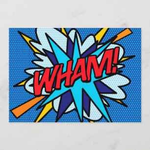WHAM! Rollig Retro Serietidning Pop Art Inbjudningar