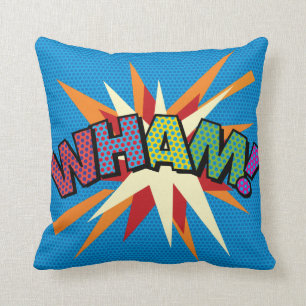 WHAM ZAP Rolig Modern Cool Tecknad Serie Popkonst Kudde