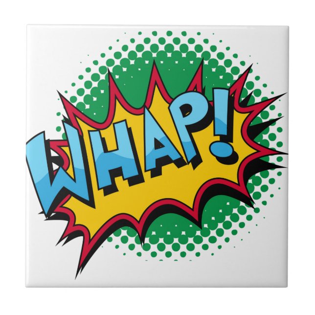 Whap komisk stil för popkonst! kakelplatta (Framsidan)