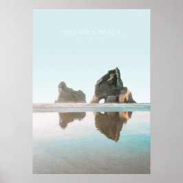 Wharariki Beach, New Zealand Travel Artwork Poster