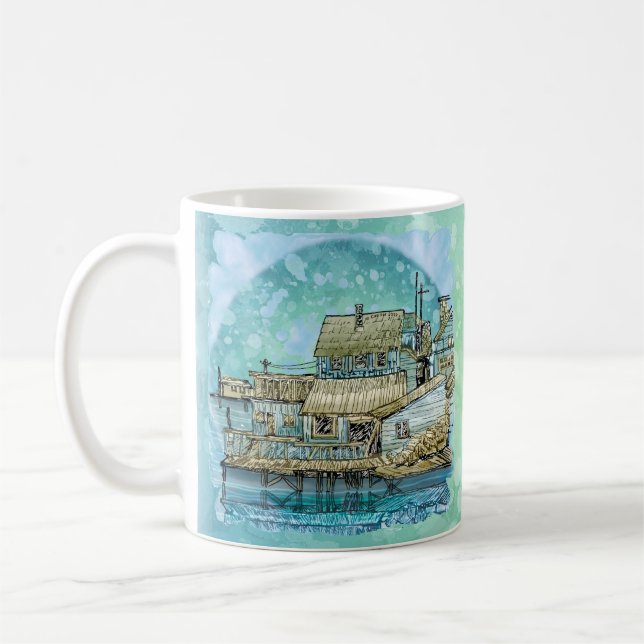 Wharf Scene mug Kaffemugg (Vänster)