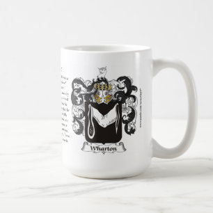 Wharton, ursprung, det menande och vapenskölden kaffemugg
