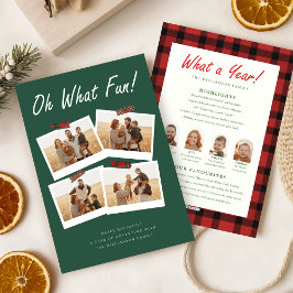 What a Year Christmas Four Family Photo Collage Julkort