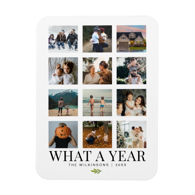 What A Year Family Photos Helgdag Magnet (Vertikal)