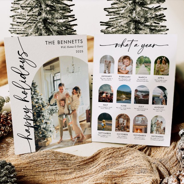 What A Year Happy Holidays Photo Julkort (Skapare uppladdad)