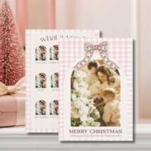 What A Year Jul Fotokort | Rosa Gingham 12