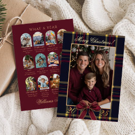 What a Year Photo Christmas Plaid Classic Holiday