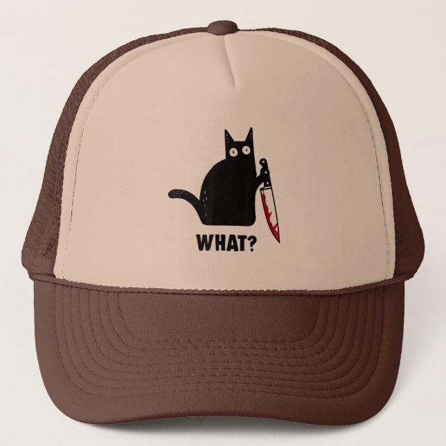 What cat murder with knife  horror cat halloween keps (Framsida)