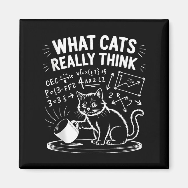 What cats think funny cat meme physics humor tankW Magnet (Framsidan)