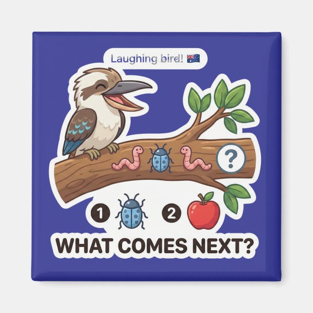 What Comes? Kookaburra Australia Pattern Logic Magnet (Framsidan)