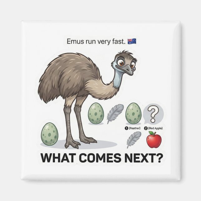 What Comes Next? Emu Australia Pattern Logic Game Magnet (Framsidan)