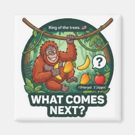 What Comes Next? Orangutan Pattern Logic Game Magnet