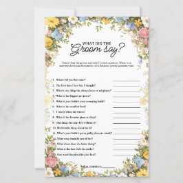 What Did the Groom Say Tea Party Bridal Game