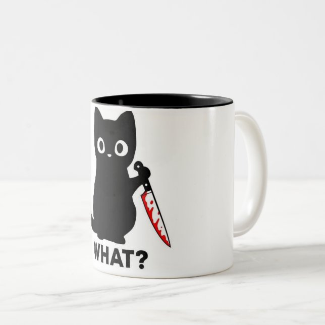  "What Did You Say? — Angry Cat Mug" Två-Tonad Mugg (Framsida höger)