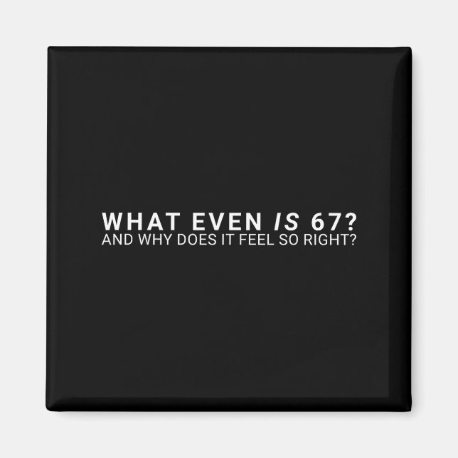 What Even Is 67 Meme  Magnet (Framsidan)