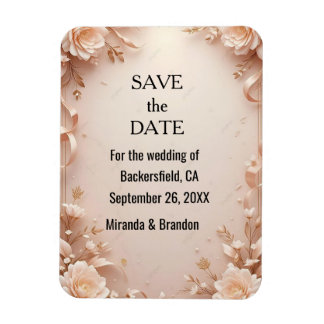 What flower wedding  invtation  magnet