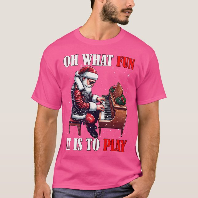 What Funny It Is To Play Christmas Santa Playing P T Shirt (Framsida)
