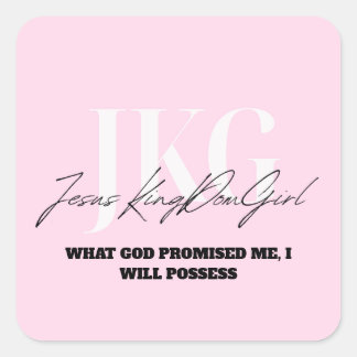 WHAT GOD PROMISED ME, I WILL POSSESS FYRKANTIGT KLISTERMÄRKE