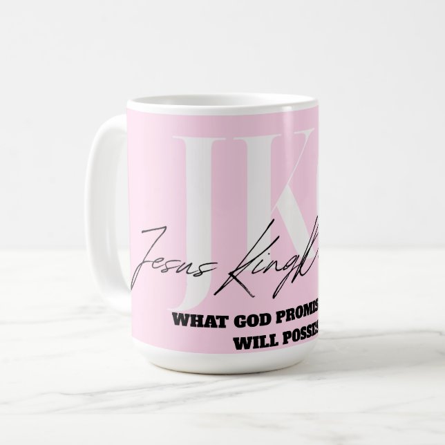 WHAT GOD PROMISED ME, I WILL POSSESS KAFFEMUGG (Framsida vänster)