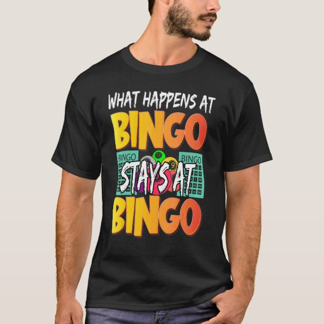 What Happens At Bingo Stays At Bingo   Women Playe T Shirt (Framsida)
