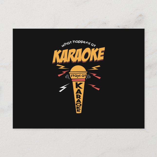 What Happens At Karaoke Stays At Karaoke Mic Gift Vykort (Framsida)