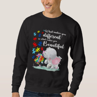 What Makes You Different Elephant Mom Autism Child Lång Ärmad Tröja