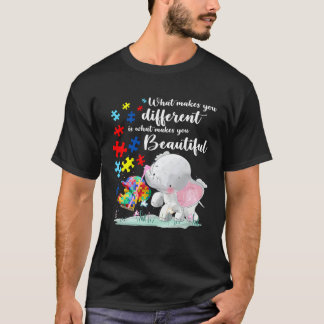 What Makes You Different Elephant Mom Autism Child T Shirt
