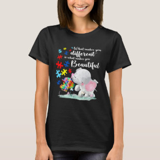 What Makes You Different Elephant Mom Autism Child T Shirt