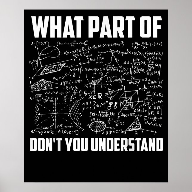What Part Of Dont You Understand Fun Math Teacher Poster (Framsidan)