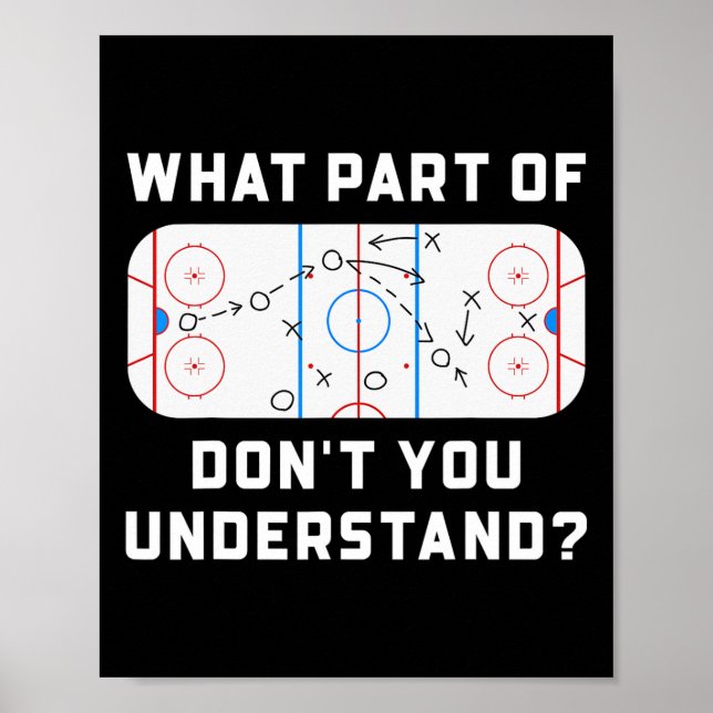 What Part Of Don't You Understand Funny Hockey Pla Poster (Framsidan)