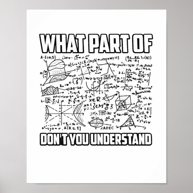 What Part Of Don't You Understand? Funny Math  Poster (Framsidan)