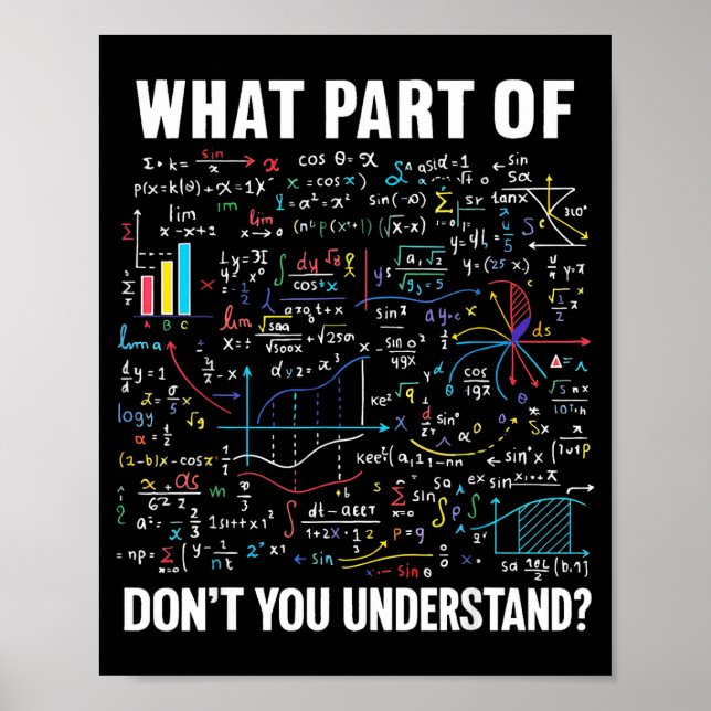 What Part Of Don't You Understand _ Funny Math Tea Poster (Framsidan)