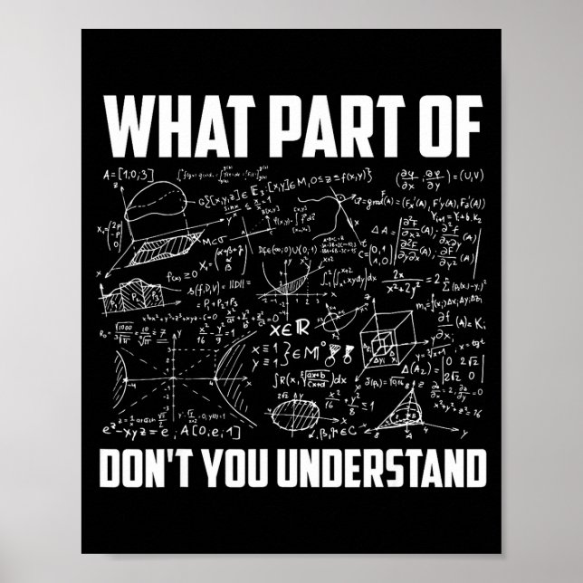 What Part Of Don't You Understand _ Funny Math Tea Poster (Framsidan)