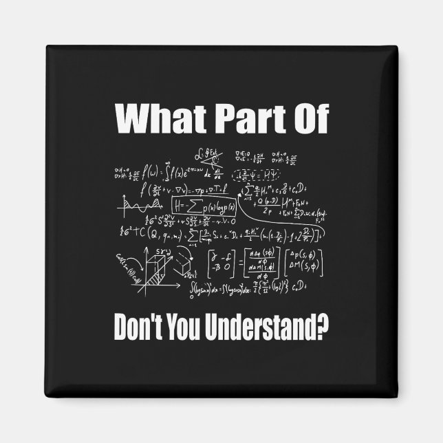 What Part Of Don't You Understand Funny Math Teach Magnet (Framsidan)