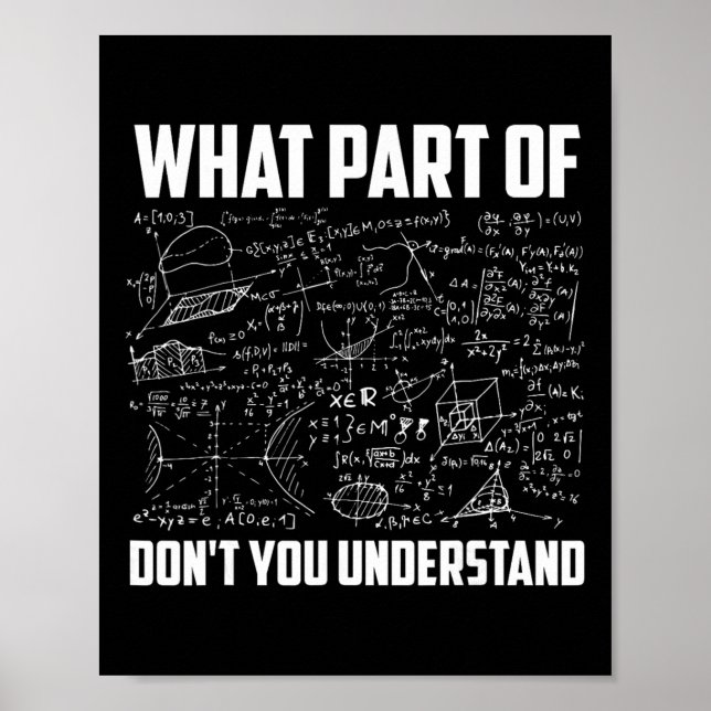 What Part Of Don't You Understand Funny Math Teach Poster (Framsidan)