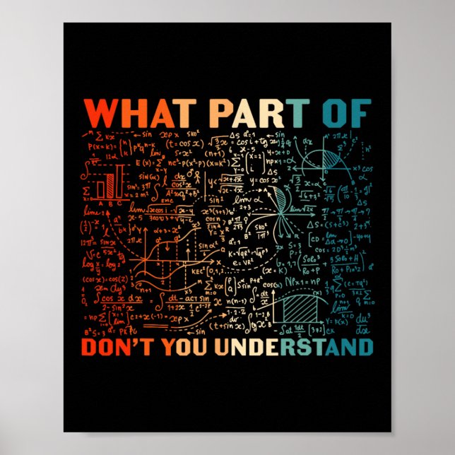 What Part Of Don't You Understand Funny Math Teach Poster (Framsidan)