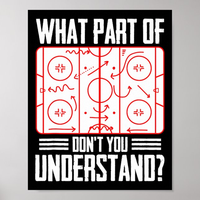 What Part Of Hockey Don't You Understand Ice Hocke Poster (Framsidan)