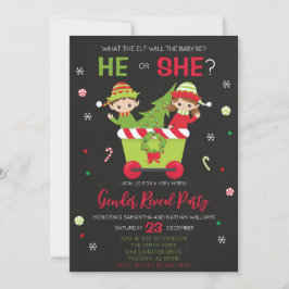 What the Elf Will the Baby Be Gender Reveal Inbjudningar