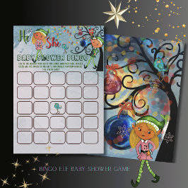What the Elf winter Baby Shower Bingo Game Card Inbjudningar