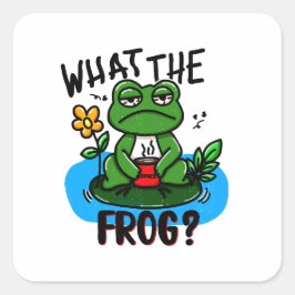 What the frog? fyrkantigt klistermärke
