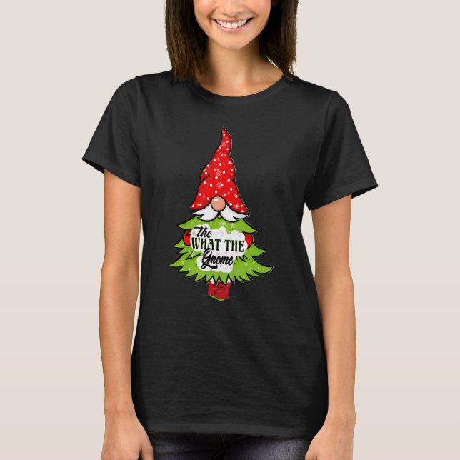 What The Gnome Buffalo Plaid Matching Christmas Pa T Shirt (Framsida)